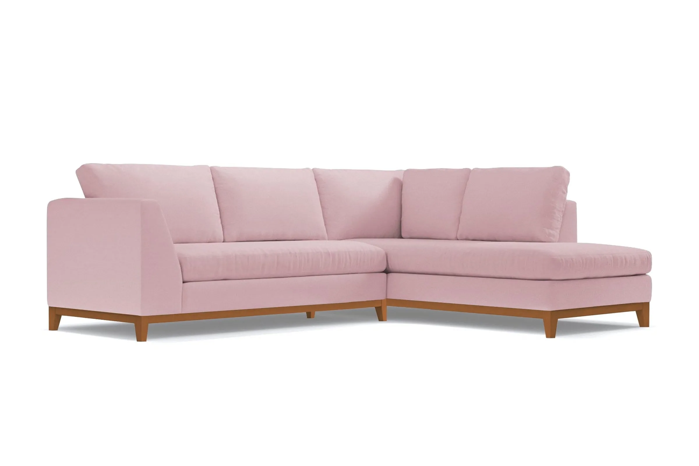 Mulholland Drive 2pc Sleeper Sectional :: Leg Finish: Pecan / Configuration: RAF - Chaise on the Right / Sleeper Option: Memory Foam Mattress