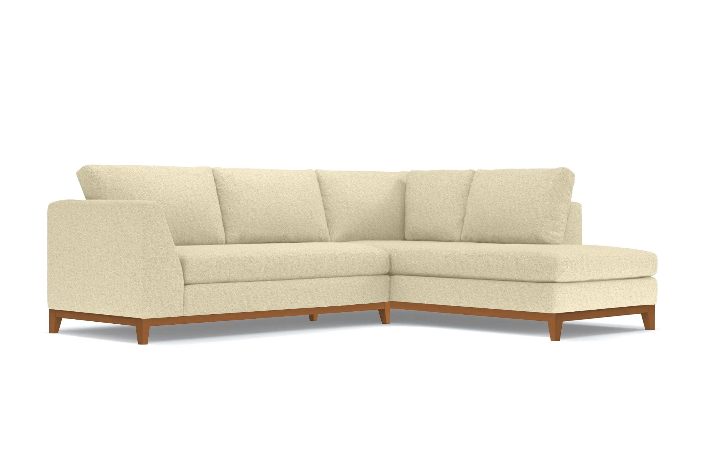 Mulholland Drive 2pc Sleeper Sectional :: Leg Finish: Pecan / Configuration: RAF - Chaise on the Right / Sleeper Option: Memory Foam Mattress