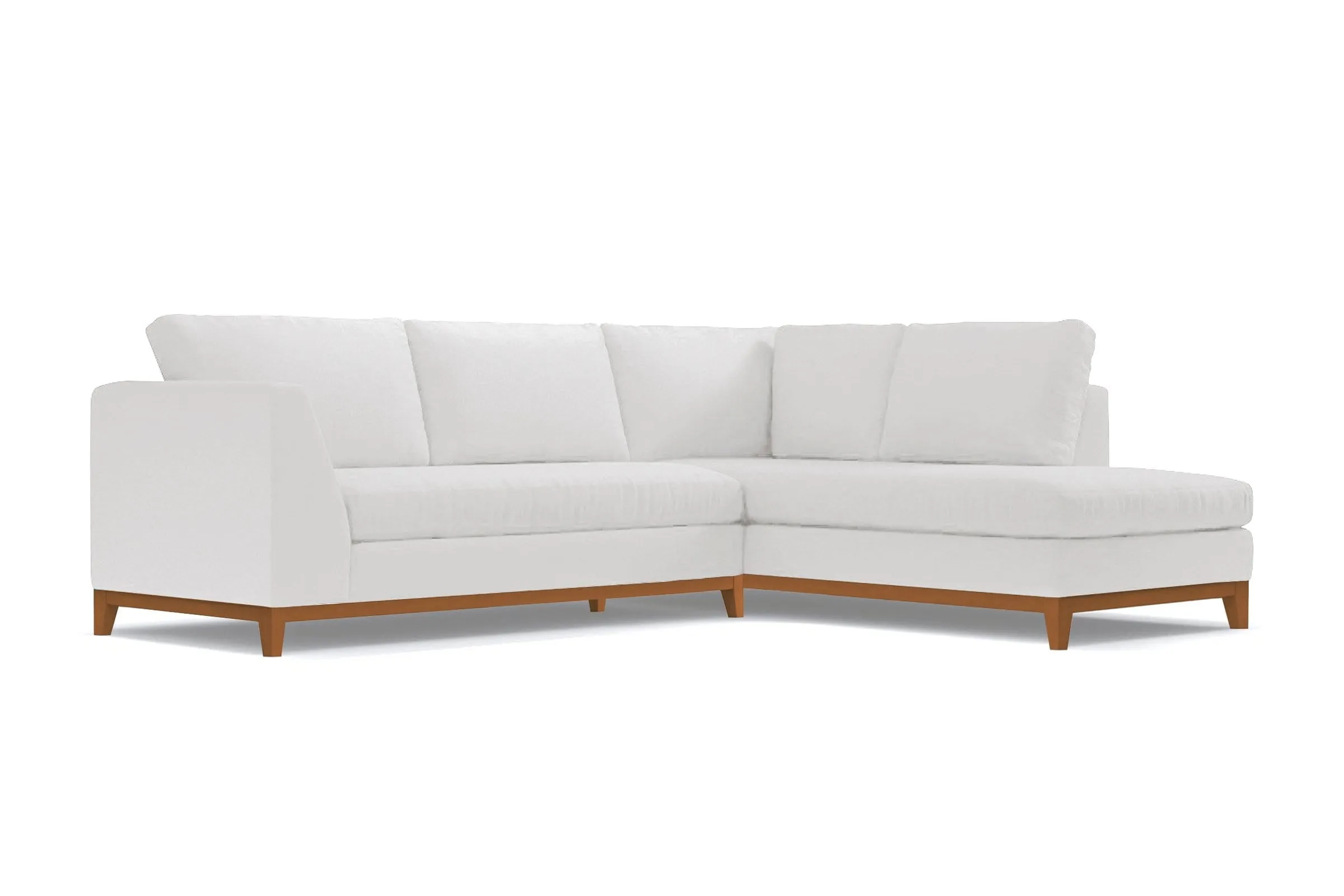 Mulholland Drive 2pc Sleeper Sectional :: Leg Finish: Pecan / Configuration: RAF - Chaise on the Right / Sleeper Option: Memory Foam Mattress