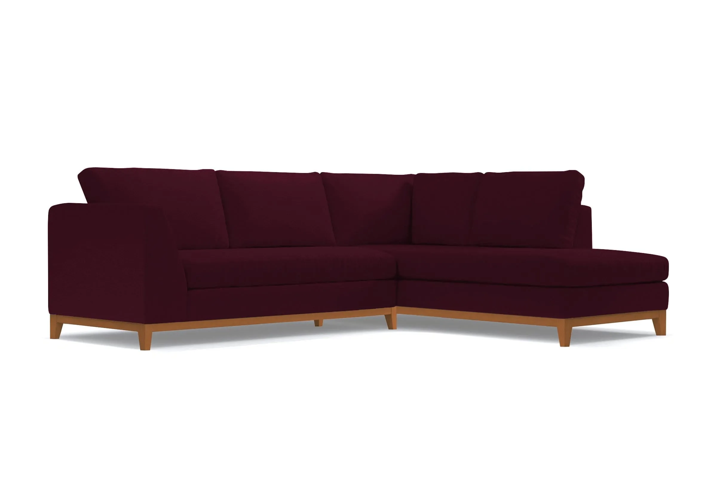 Mulholland Drive 2pc Sleeper Sectional :: Leg Finish: Pecan / Configuration: RAF - Chaise on the Right / Sleeper Option: Memory Foam Mattress