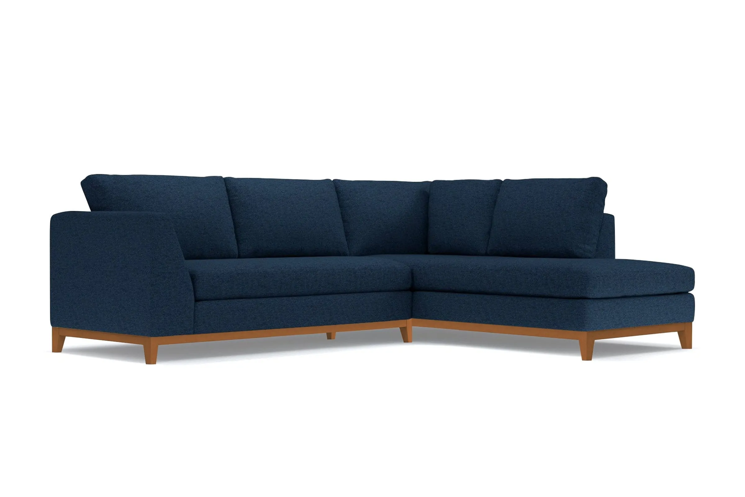 Mulholland Drive 2pc Sleeper Sectional :: Leg Finish: Pecan / Configuration: RAF - Chaise on the Right / Sleeper Option: Memory Foam Mattress