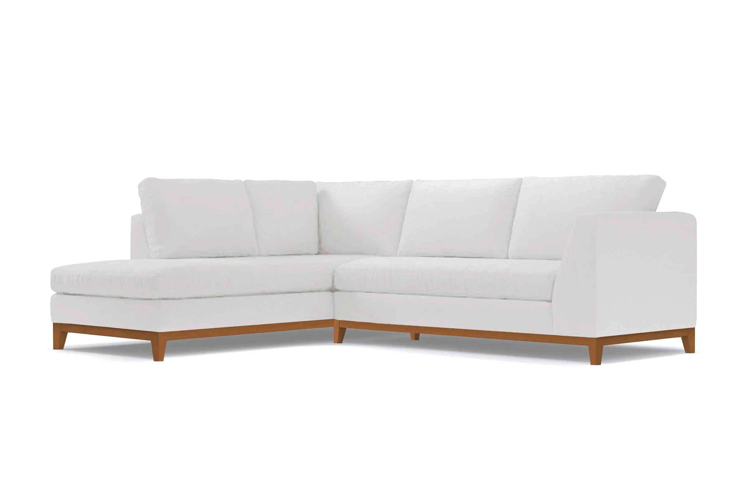 Mulholland Drive 2pc Velvet Sleeper Sectional :: Leg Finish: Pecan / Configuration: LAF - Chaise on the Left / Sleeper Option: Memory Foam Mattress