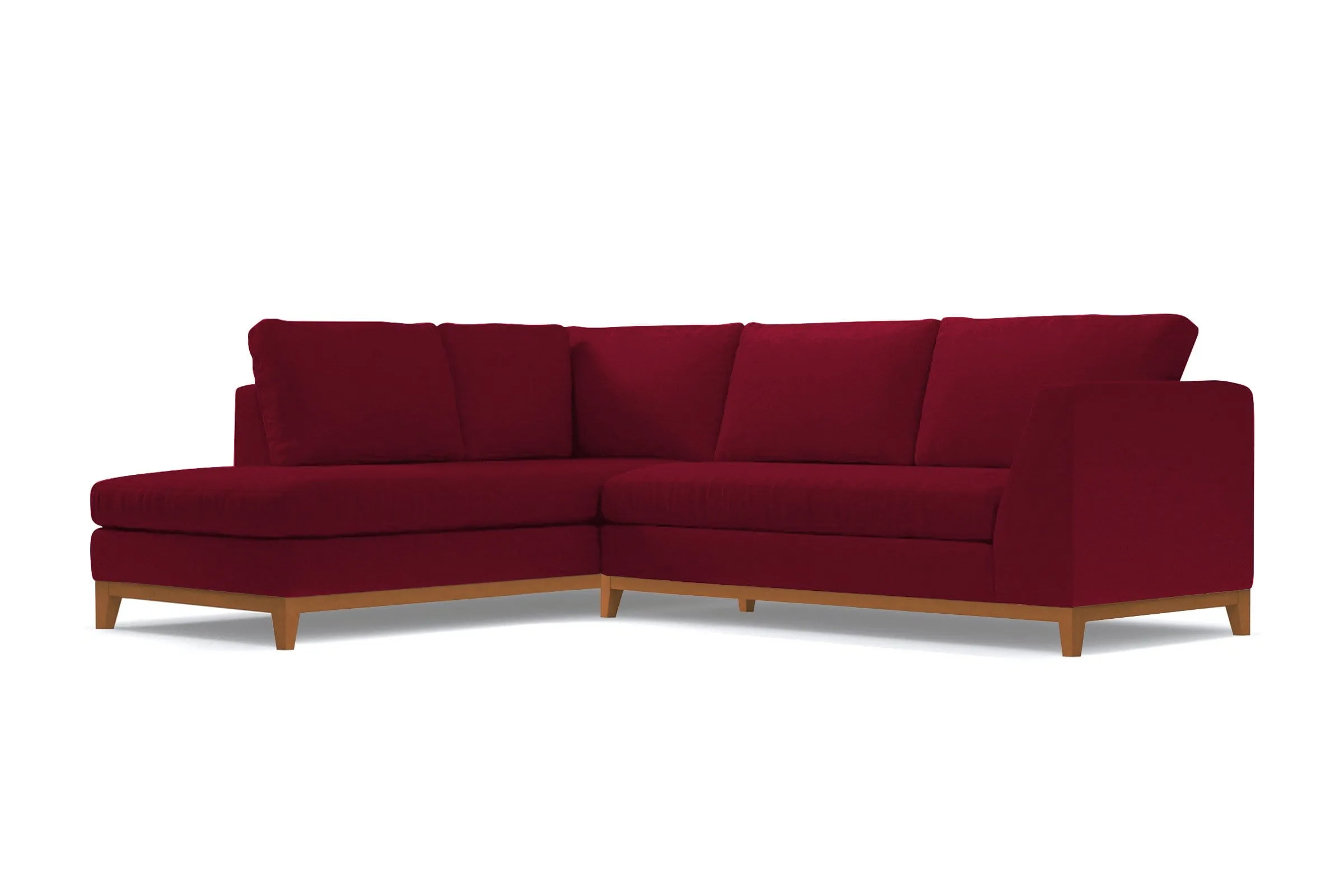 Mulholland Drive 2pc Velvet Sleeper Sectional :: Leg Finish: Pecan / Configuration: LAF - Chaise on the Left / Sleeper Option: Memory Foam Mattress