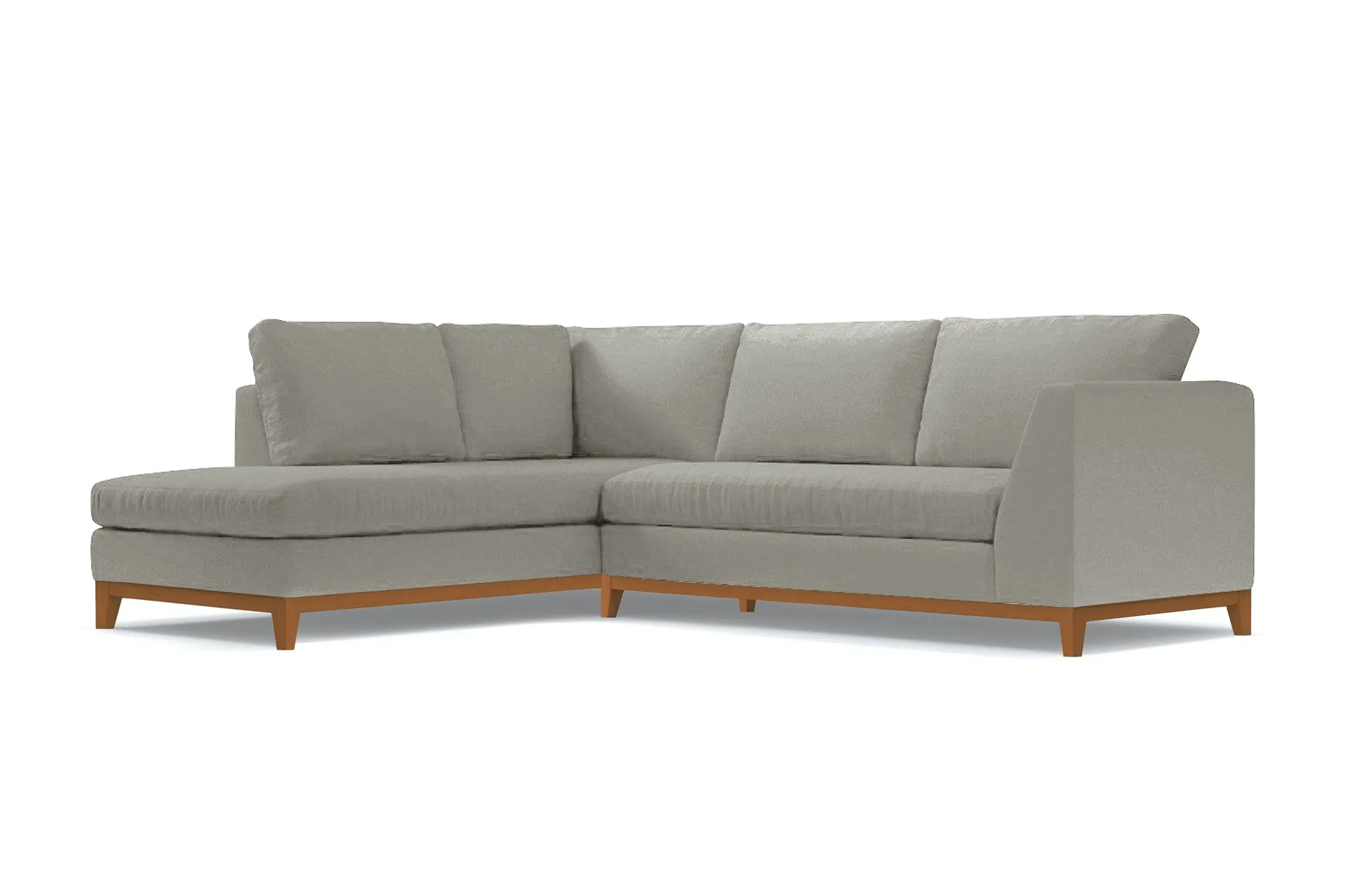 Mulholland Drive 2pc Velvet Sleeper Sectional :: Leg Finish: Pecan / Configuration: LAF - Chaise on the Left / Sleeper Option: Memory Foam Mattress