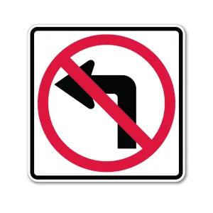 No Left Turn Symbol Sign