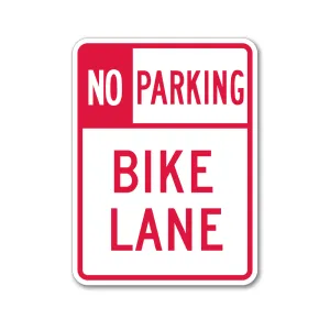 No Parking Bike Lane Sign