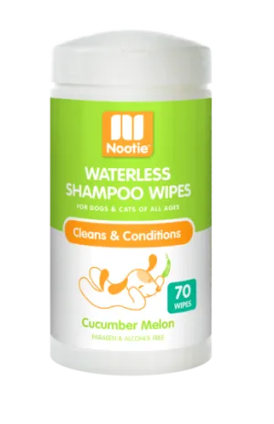 Nootie Cucumber Melon Waterless Shampoo Wipes For Dogs & Cats