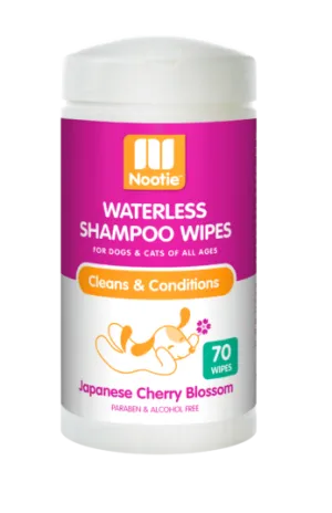 Nootie Japanese Cherry Blossom Waterless Shampoo Wipes For Dogs & Cats