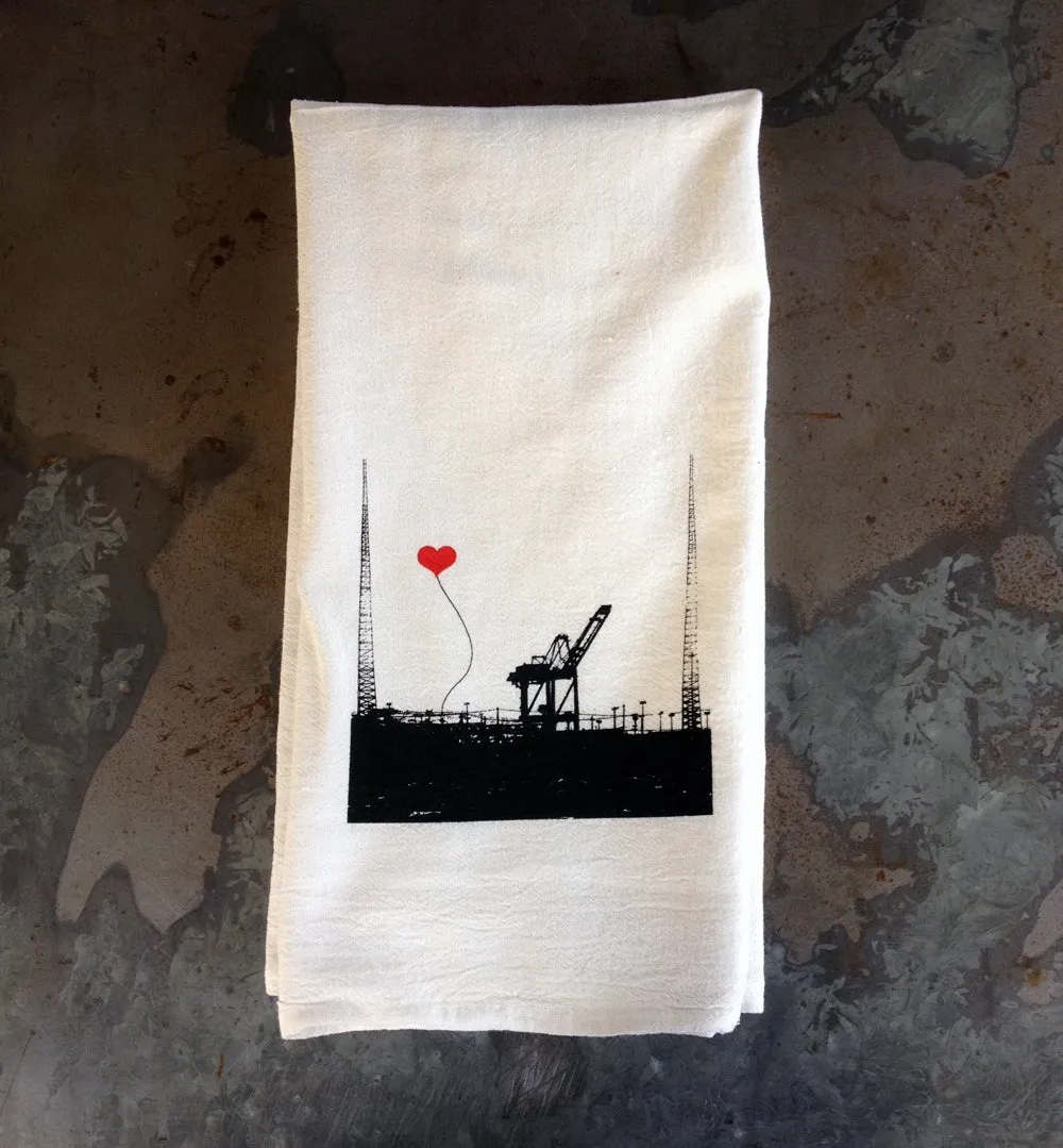 Oakland Lover's Single Crane tea towel