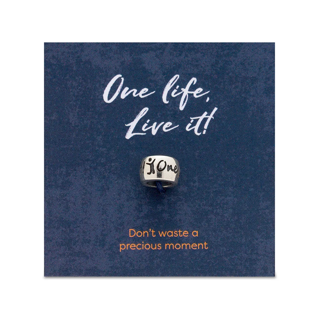 One Life, Live It! Recycled Solid Silver Charm