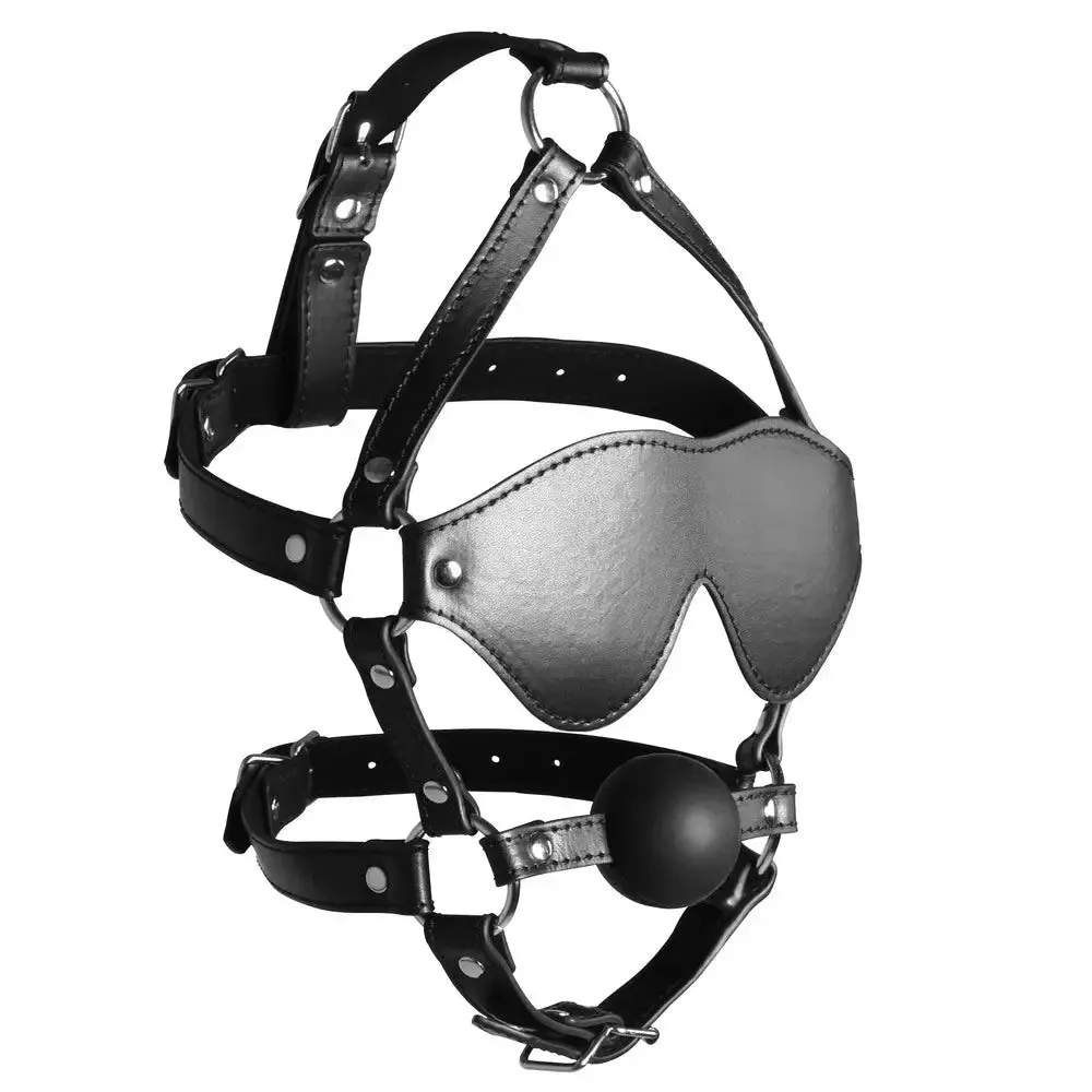 Ouch Xtreme Blindfolded Harness with Solid Ball Gag