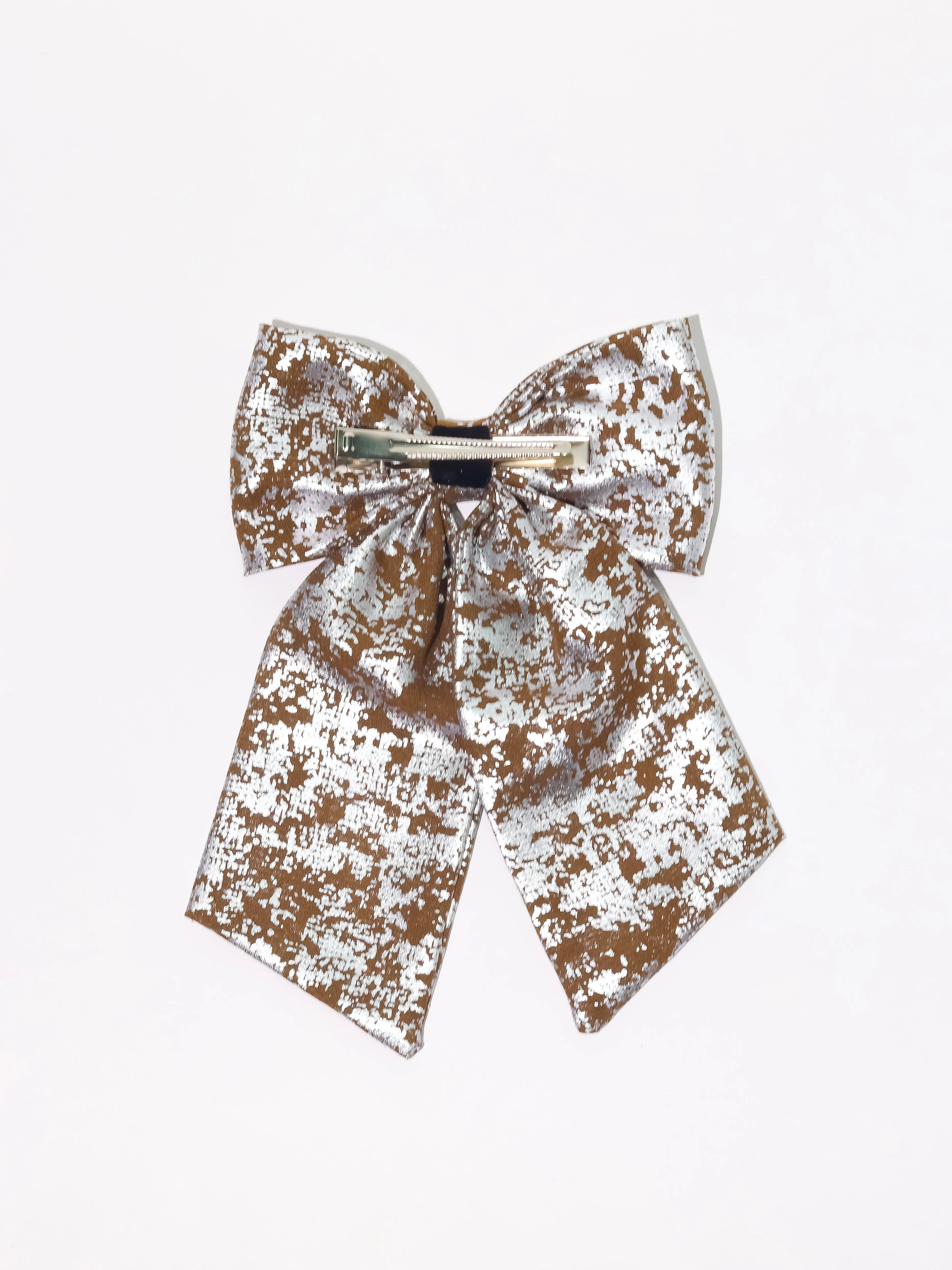 Oversized Sailor Bow Headband- Silver & Olive