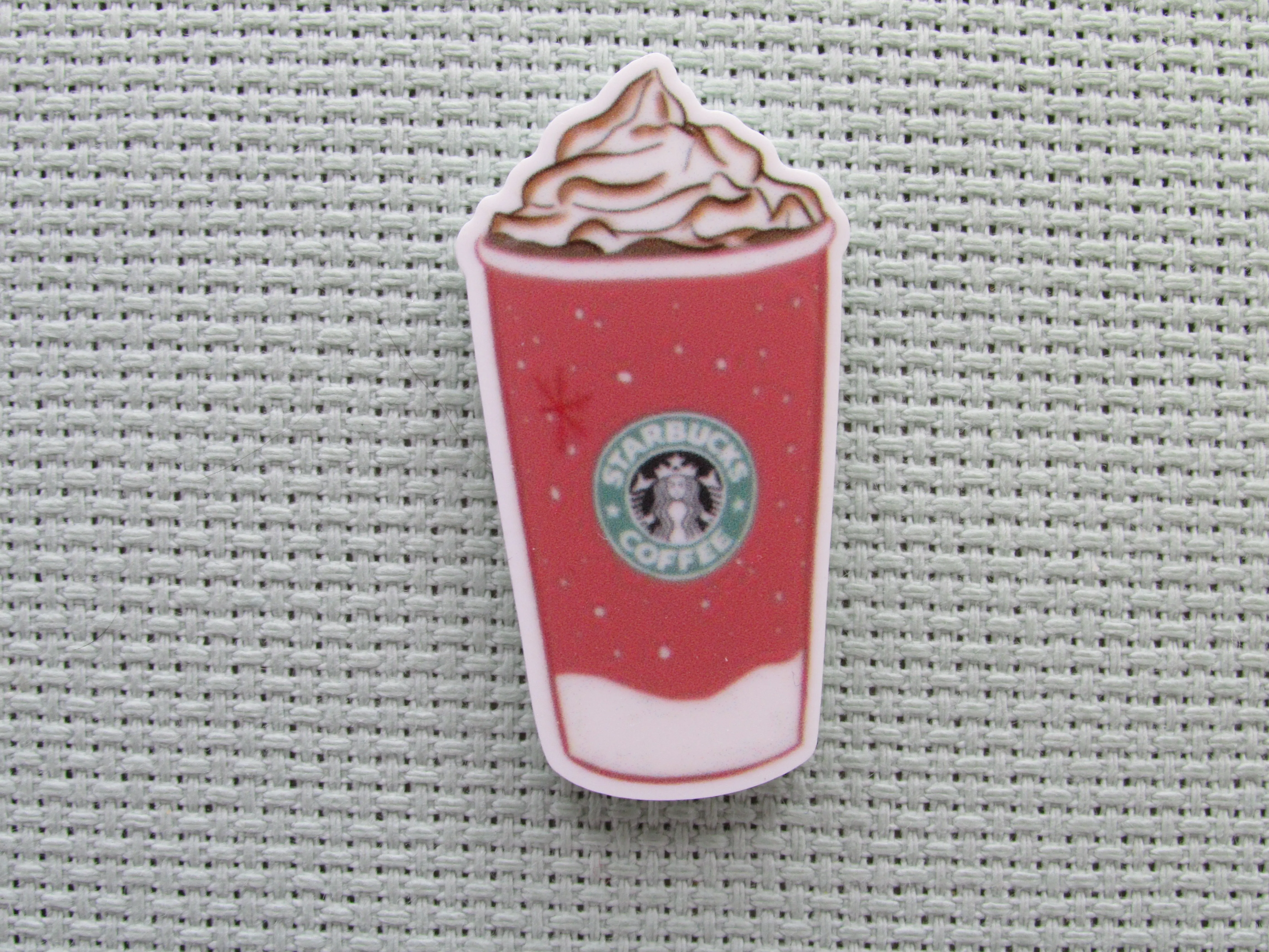 Pink Coffee Needle Minder, Cover Minder, Magnet