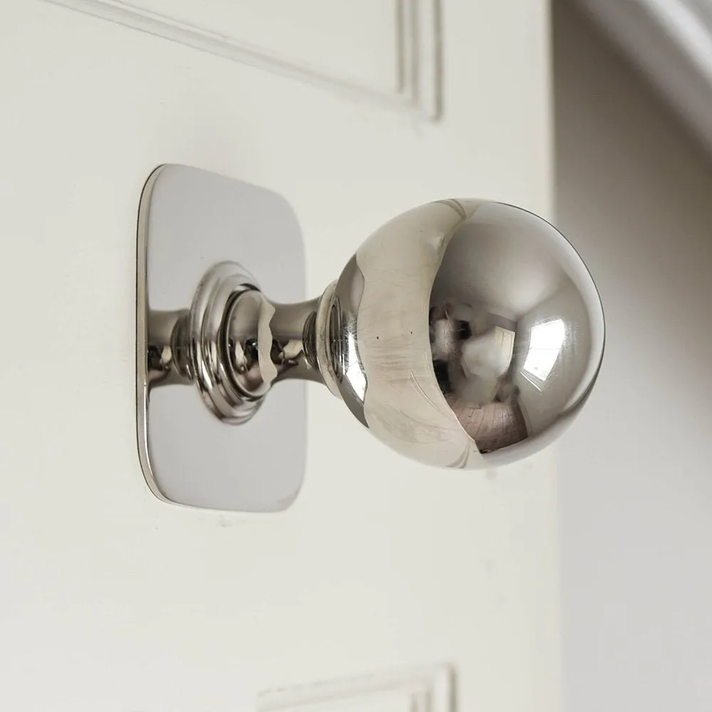 Polished Nickel Door Pull with Square Backplate