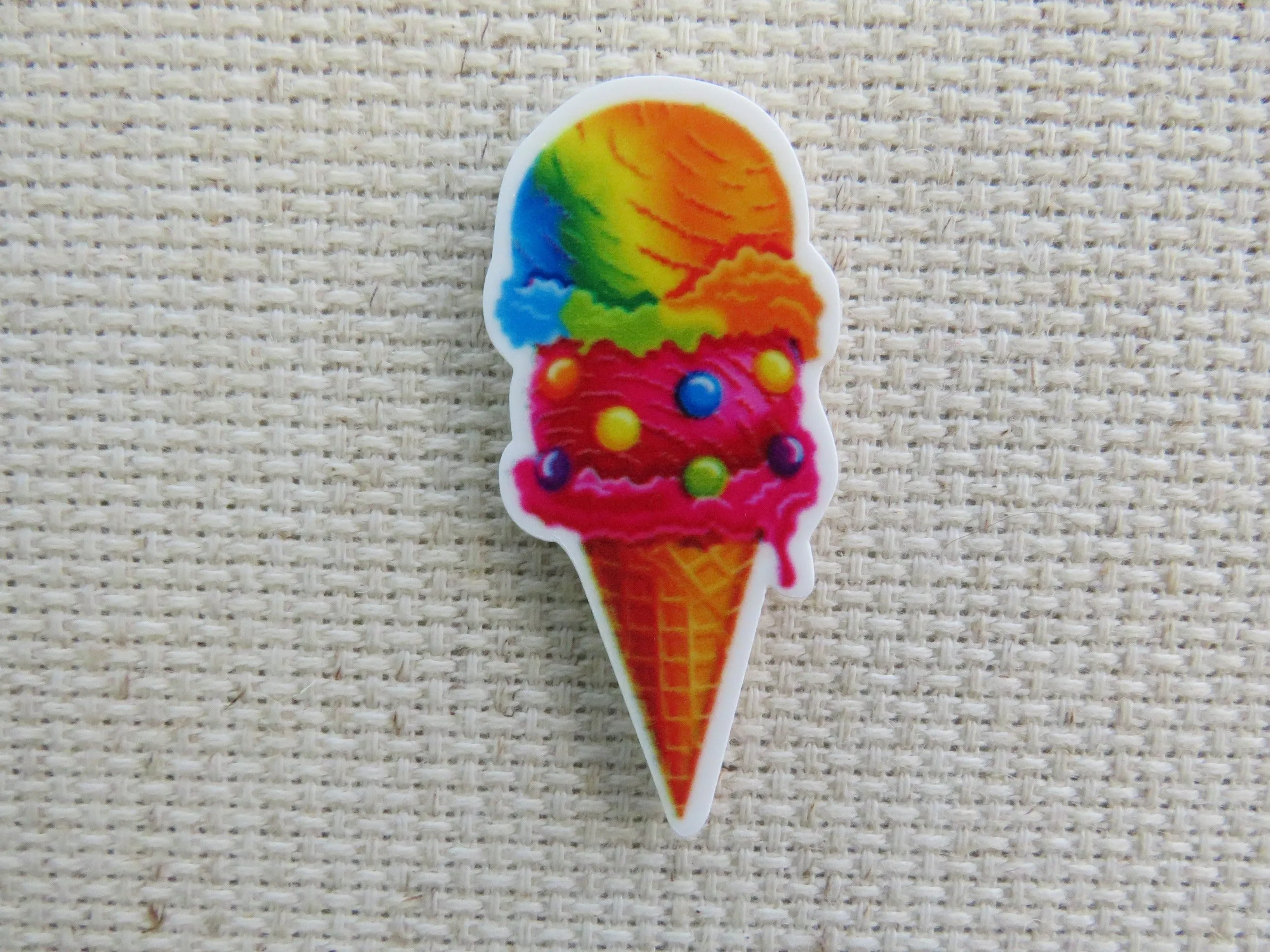 Rainbow Colored Ice Cream Cone Needle Minder, Cover Minder, Magnet LAST ONE!