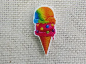 Rainbow Colored Ice Cream Cone Needle Minder, Cover Minder, Magnet LAST ONE!