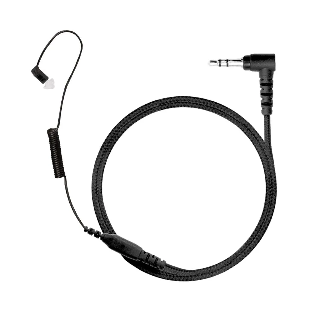 Sheepdog HDLO Tactical Earpiece, Braided Cable, Tubeless (Black)