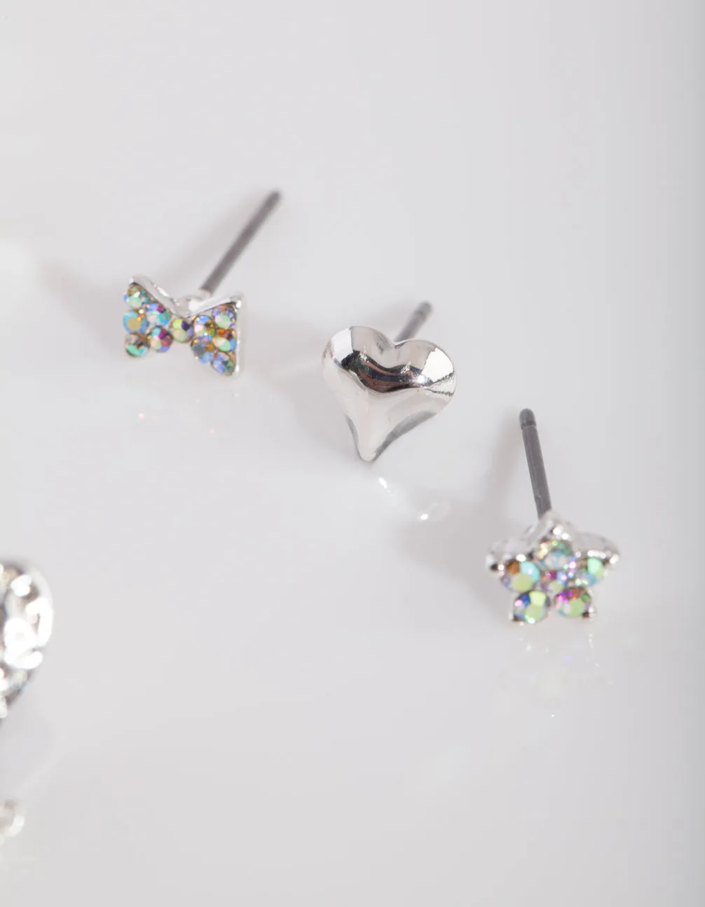 Silver Reflective Diamante Ear Pack