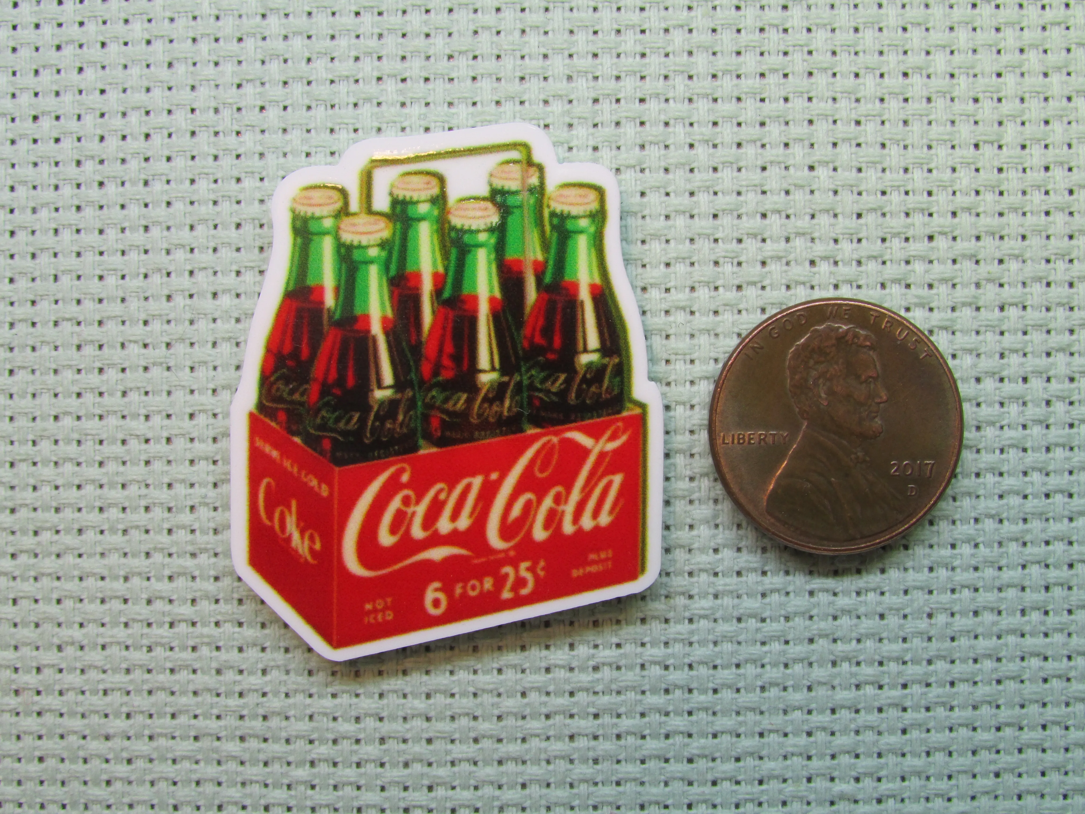 Six pack of Coca Cola Bottles Needle Minder, Cover Minder, Magnet