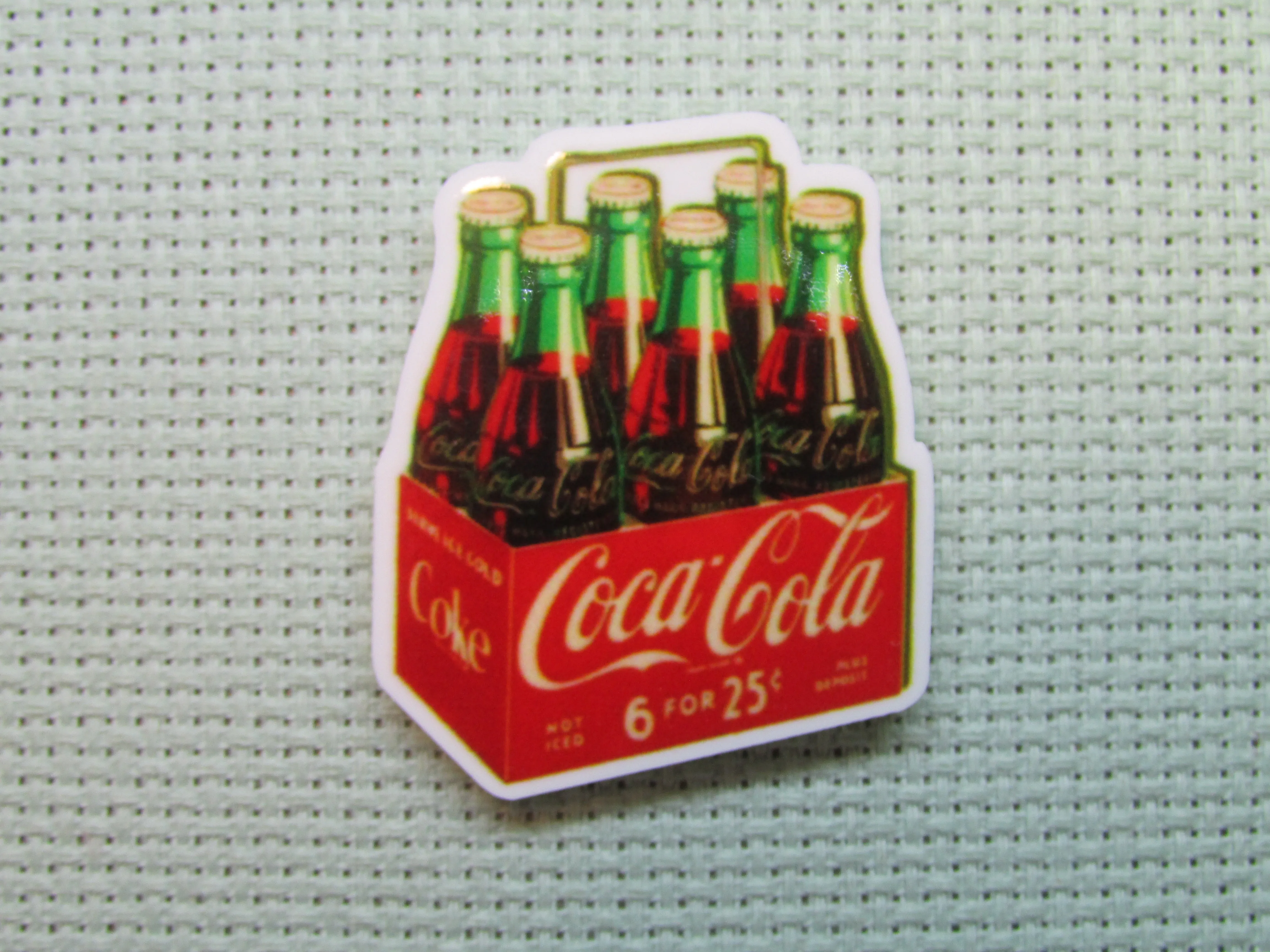 Six pack of Coca Cola Bottles Needle Minder, Cover Minder, Magnet