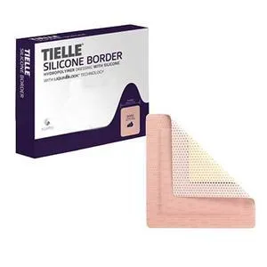 TIELLE Silicone Border Hydropolymer Foam Dressing, 2-3/4" x 3-1/2