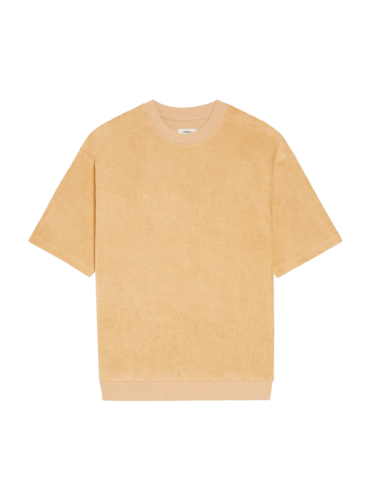 Towelling T-shirt—dark sand