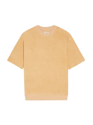 Towelling T-shirt—dark sand