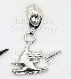 Traditional Nickel Hammerhead Shark Zipper Pull