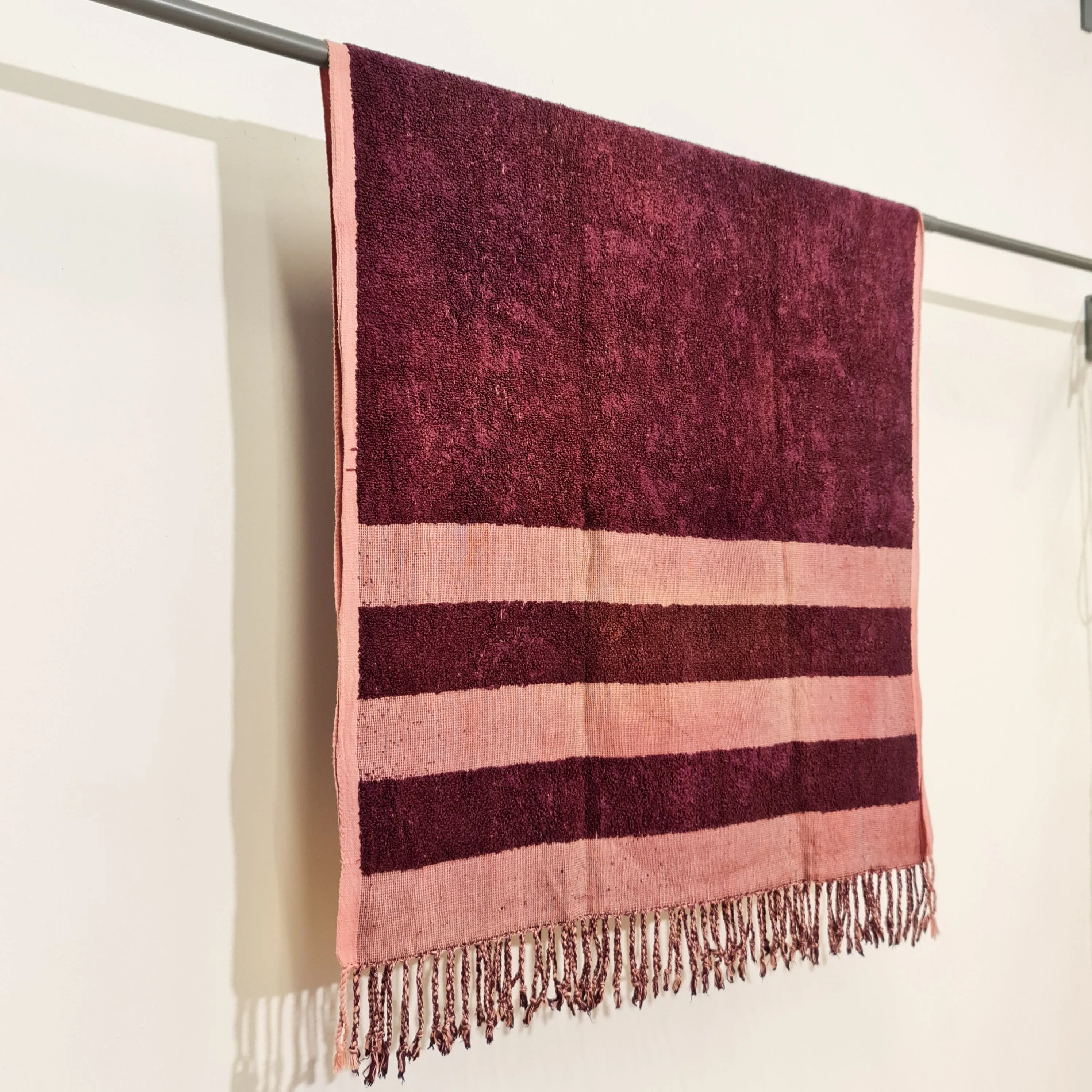 Turkish Terry Silk Bath Towel Burgundy