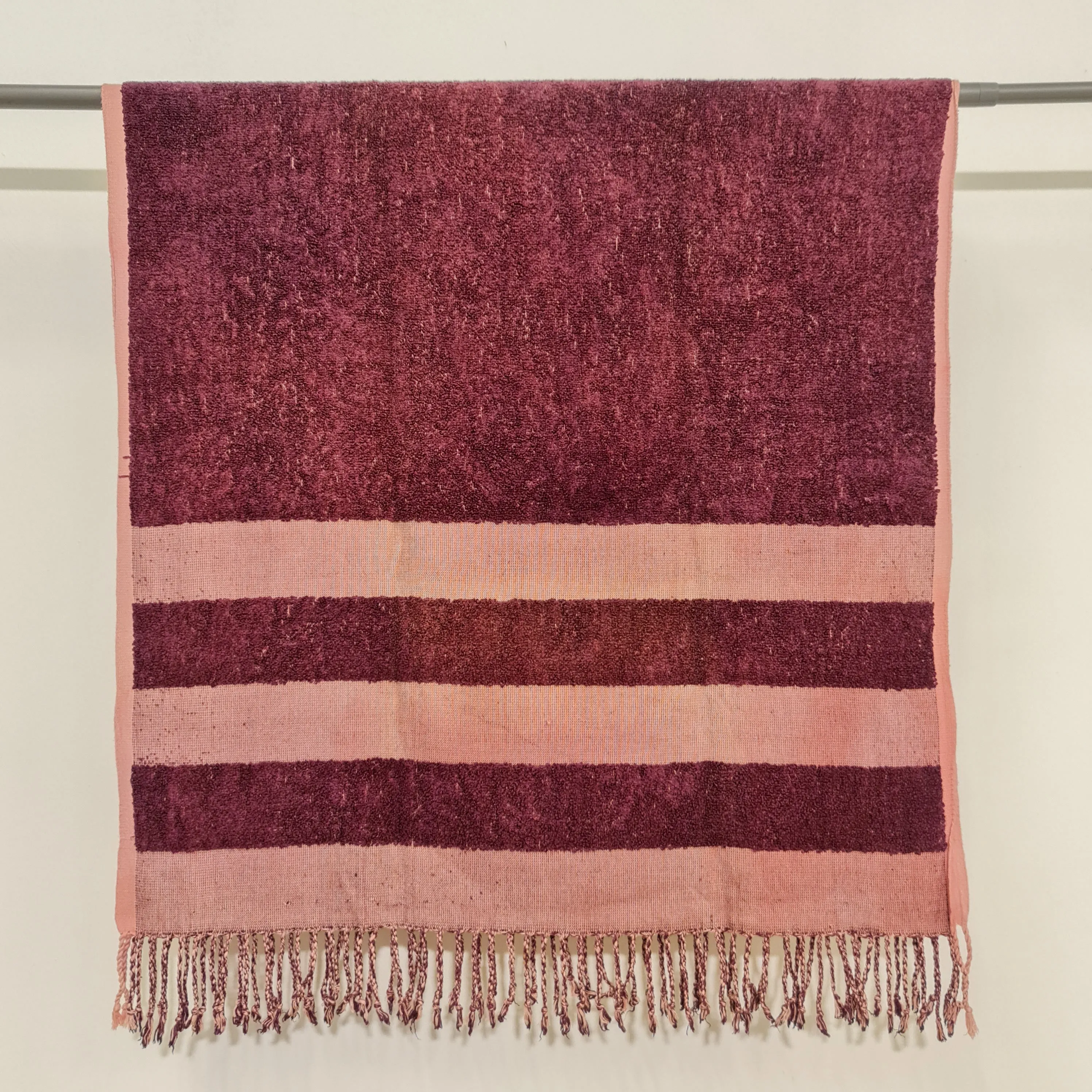 Turkish Terry Silk Bath Towel Burgundy