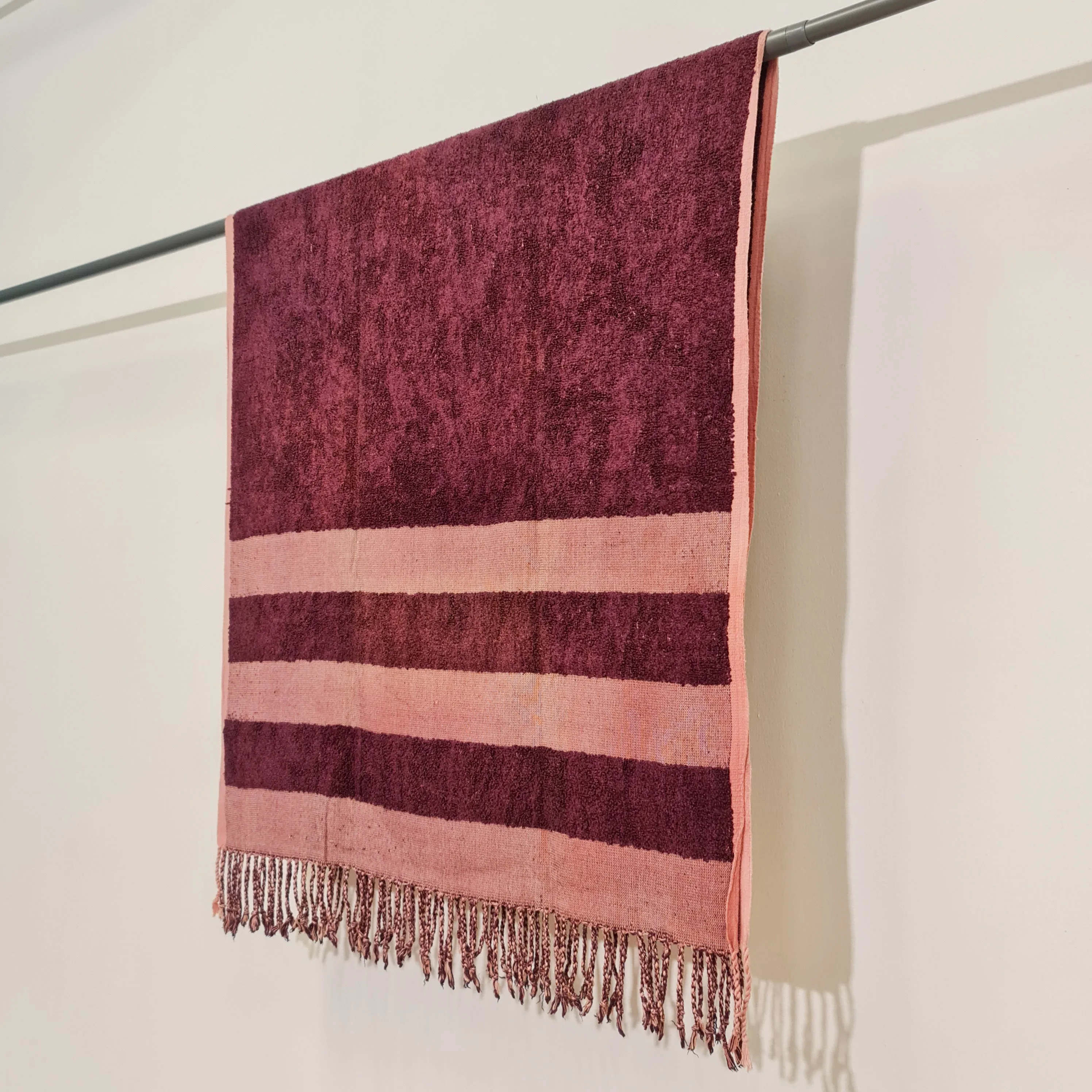 Turkish Terry Silk Bath Towel Burgundy