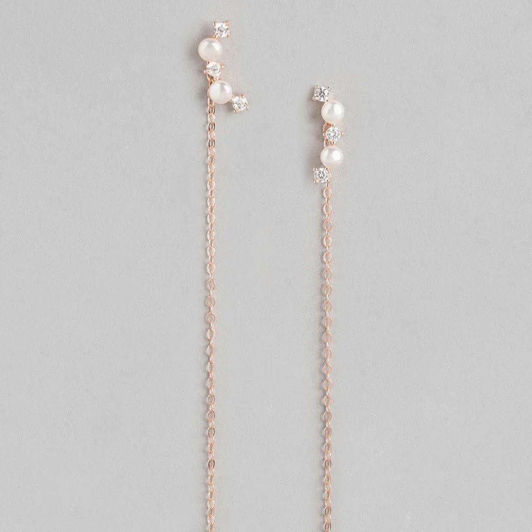 Two-Way Rose Gold Plated 925 Sterling Silver Earring