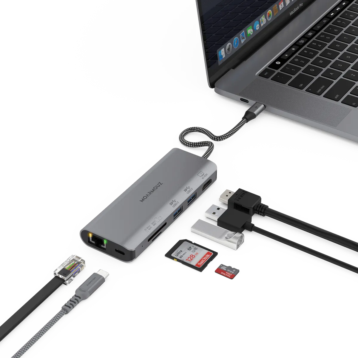 Type C (USB-C) 7 in 1 Gigabit Hub