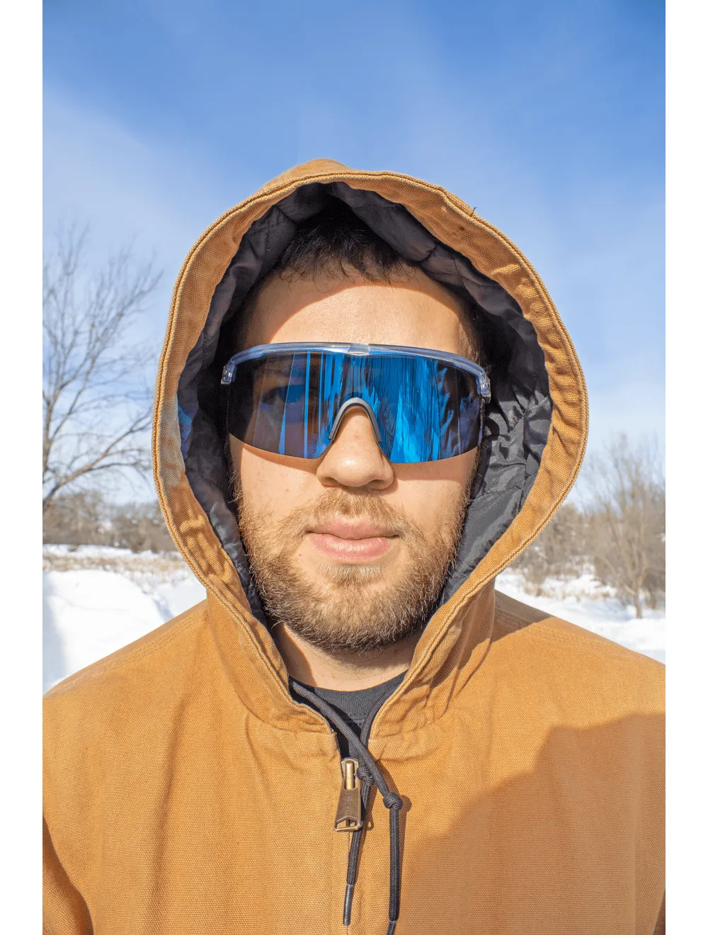 Whipray™ Blue Mirror Performance Fog Technology Polarized Lens, Silver Inlay Frame Safety Glasses - BH3219PFT