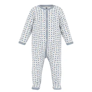 White Blue Space Rocket Footie