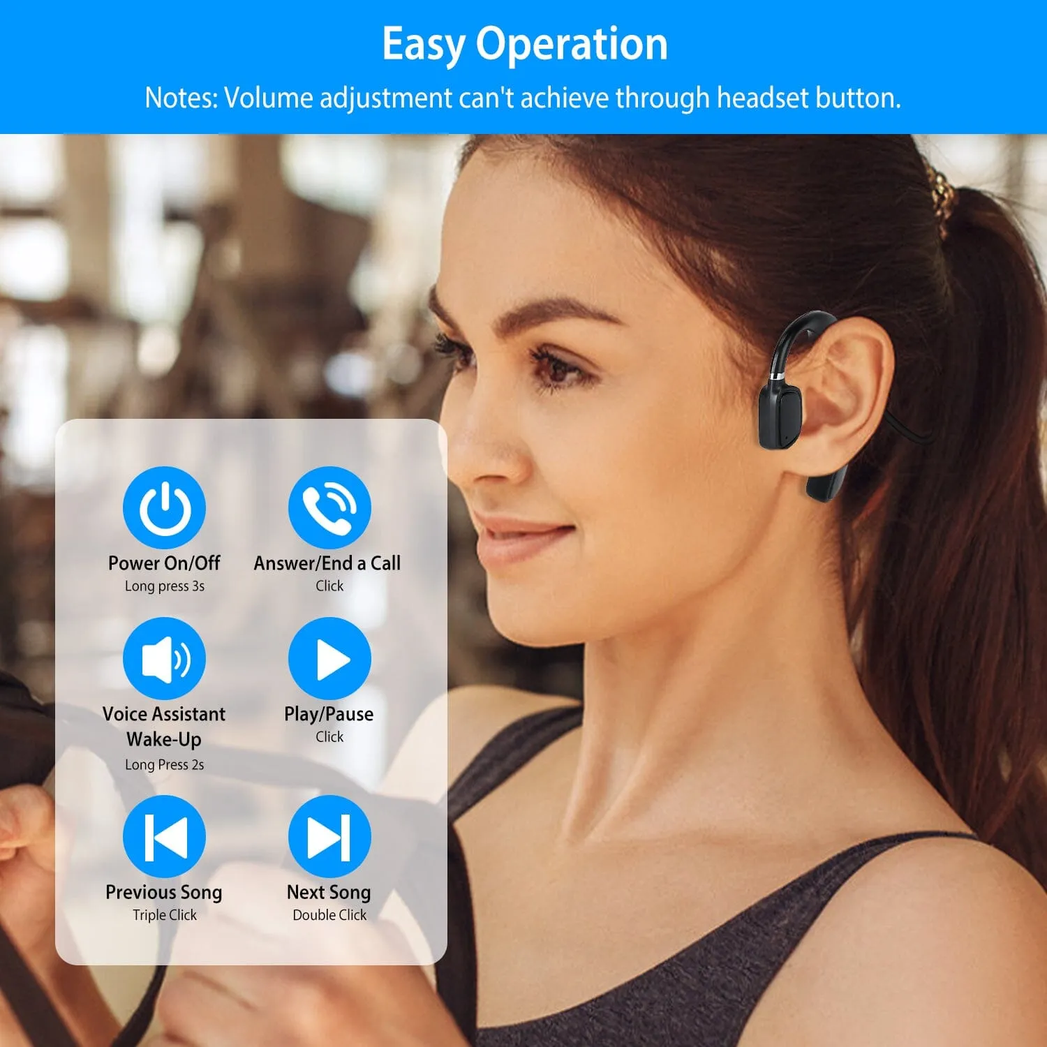 Wireless V5.1 Bone Conduction Earphones with Sensitive Mic