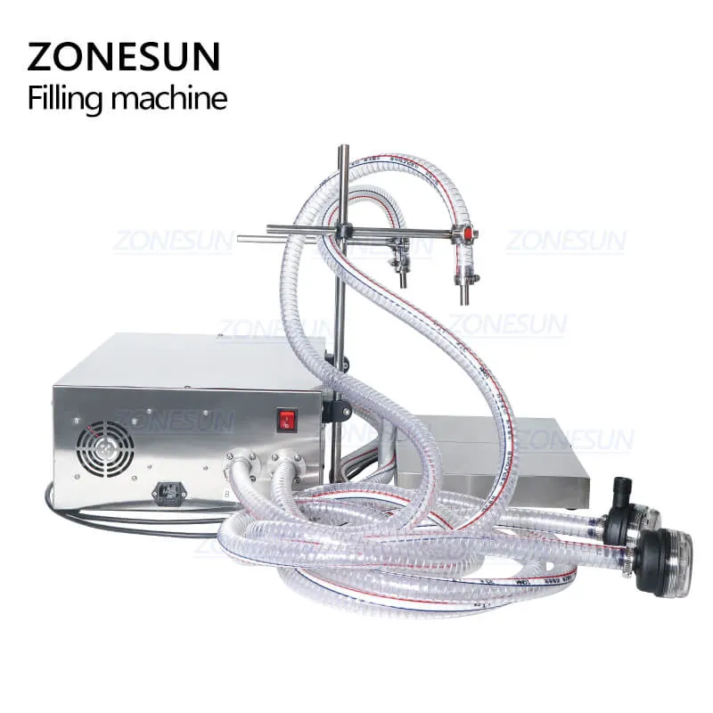 ZONESUN ZS-DP622W Double Nozzles Diaphragm Pump Cooking Oil Shampoo Liquid Glass Bottle Filling Weighing Machine