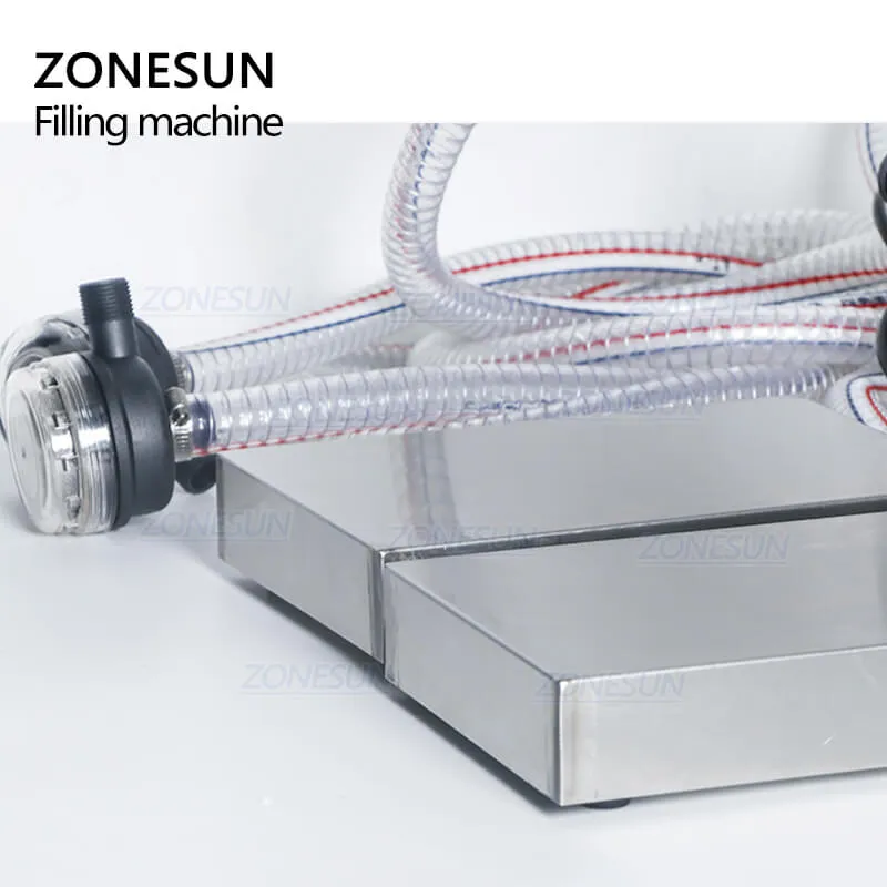 ZONESUN ZS-DP622W Double Nozzles Diaphragm Pump Cooking Oil Shampoo Liquid Glass Bottle Filling Weighing Machine