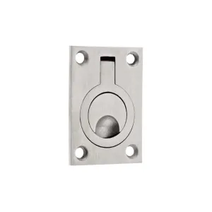 Zoo Flush Ring Pull - 62 x 44mm-Satin Stainless